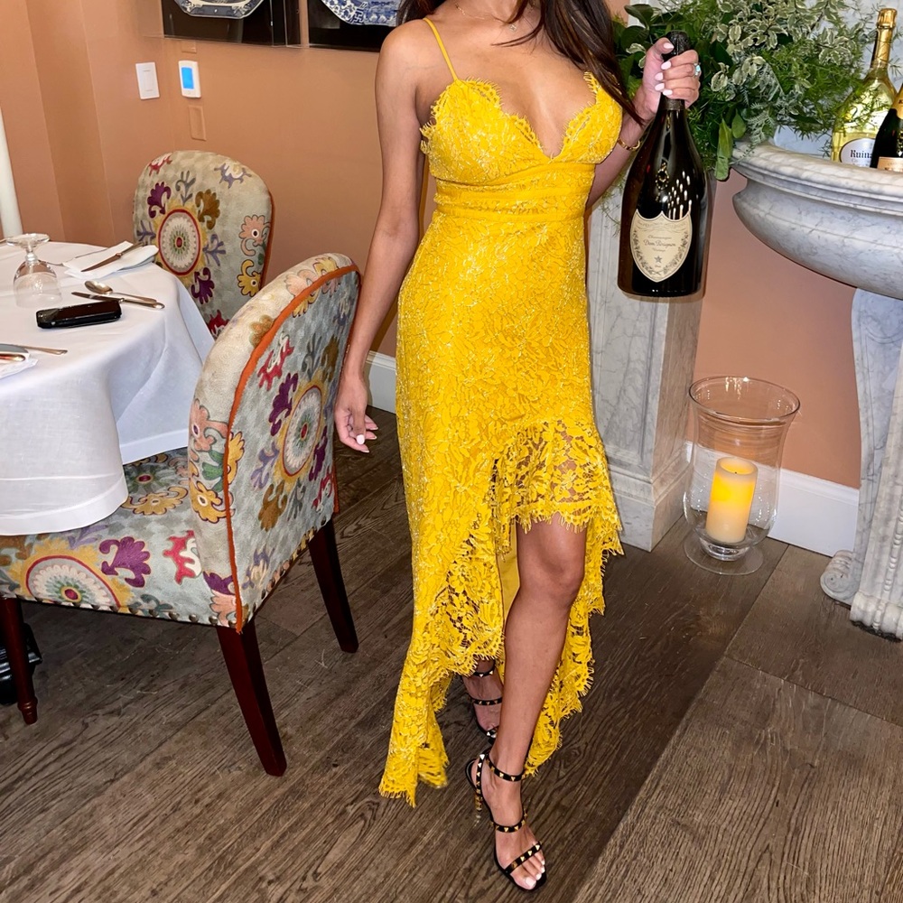 Revolve Party, special occasion yellow dress